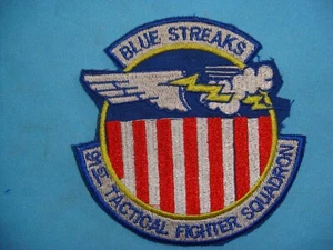 PATCH USAF 91st TACTICAL FIGHTER SQUADRON BLUE STREAKS 81st TFW - Picture 1 of 2