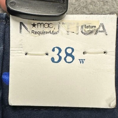 Nautica Mens Cargo Shorts 38 Navy Blue Flag Print Flat Front 100% Cotton NEW - Image 1 of 4