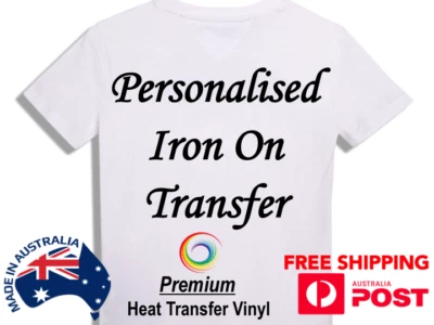 PERSONALISED IRON ON TRANSFER CUSTOM NAME VINLY DECAL BIRTHDAY WEDDINGS BABY - image 1 of 4