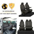 VW T5/T5.1 TRANSPORTER CARAVELLE SEAT COVERS (2003-2015) TAILORED BLACK