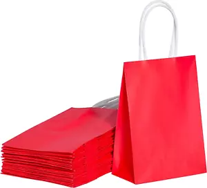 25 Pack 6" Mini Goodie Bags Red Gift Bags with Handle for Parties/Christmas - Picture 1 of 12
