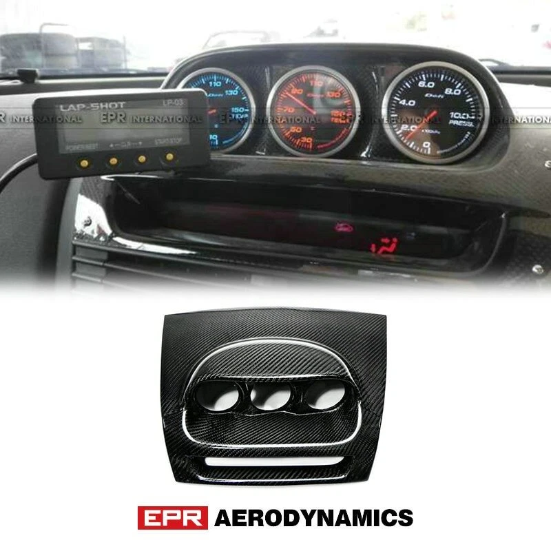 For Mazda RX8 Carbon Fiber Dash Mount Triple Gauge Pod RHD 60mm Glossy Interior - Image 1 of 4