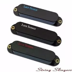 Lace Sensor Blue Fire (LBlu/Sil/Bur) Pickup set for Strat, Black 11165-02 - Picture 1 of 1
