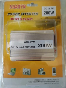 12V DC To AC 220V Car Power Inverter Converter Adapter 200W USB Charger - Picture 1 of 3