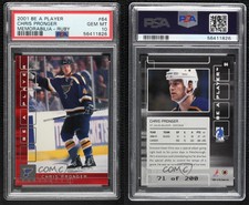 2001 ITG Be A Player Memorabilia Ruby /200 Chris Pronger #64 PSA 10 GEM MT HOF