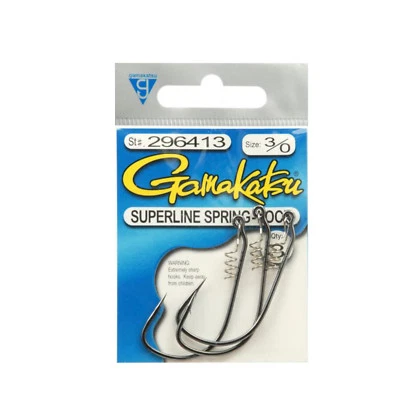 Gamakatsu Super Line Swim Bait Hook With Spring Lock Black Nickle Free Postage - image 1 of 3