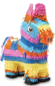 Rainbow Donkey Pinata for Birthday Party Decorations, Cinco de Mayo, Mexican - Picture 1 of 12