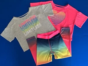 Gap Kids Girls 14 Gapfit Neon Ombre Leggings Strappy Boxy Tops Outfits LOT of 3 - Picture 1 of 17
