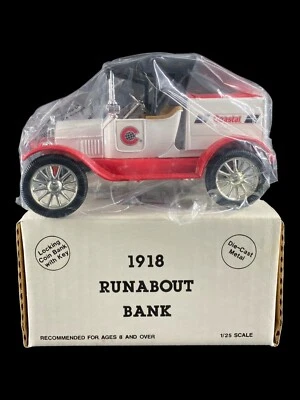 ERTL 1918 Model T Ford Runabout Coin Bank 1/25 #F042 Coastal Die Cast Car w/ Key - Image 1 of 4