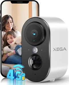 Xega 3G/4G LTE Überwachungskamera Innen - SIM Karte,2K Super HD LTE Innen Kamera - Bild 1 von 7