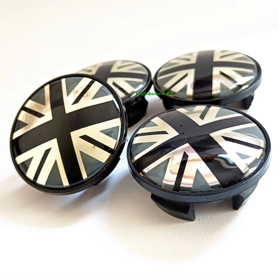 4X 54MM Grey Union Jack Flag Wheel Hub Centre Cover Cap for MINI JCW R52 R53 R56 - Image 1 of 3