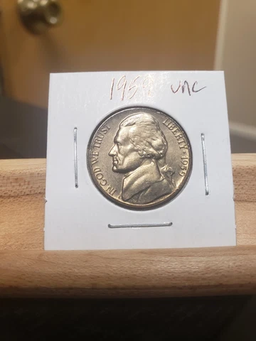 1959-P Jefferson Nickel Gem BU Pulled from Uncirculated Mint Set Cover