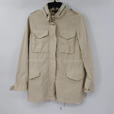 James Perse Chaqueta Mujer 0 Abrigo de Campo Escondite Capucha Mezcla Algodón Bolsillos Carga Foto 1 de 4