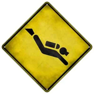 Letrero de metal diamante Scuba Diver 16,5" X 16,5" - Imagen 1 de 1