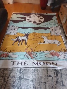 Extra Large Urban Outfitters,,56x 72 inch Moon/ Wolf/ Dog Tapestry - Picture 1 of 2