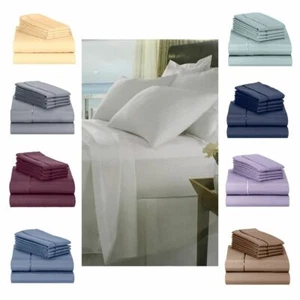Bamboo Elegance 2200 Series 6 pc 18" Deep Pocket Sheet Sets  Soft, 30 Colors - Picture 1 of 63