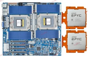 Gigabyte MZ73-LM0 (rev. 2.0) Server Mainboard mit 2x AMD EPYC GENOA 9554 CPU - Bild 1 von 5