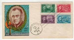 PRESIDENT FRANKLIN ROOSEVELT 930/933 SET OF 4 ON 1 SMARTCRAFT COLOR FDC Nice! - Picture 1 of 1