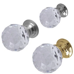 Glass Cupboard Knobs - Crystal Cut Glass Cupboard Knob Various Finishes - Bild 1 von 4