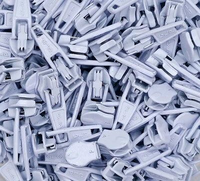 CLP White Zip Sliders No.3 for Nylon Chain Autolock 25/50/100/200/500/1000 per pack