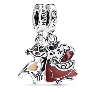 PANDORA Jewelry Charm Pendant Disney Lion King Timon & Pumbaa 793357C - Picture 1 of 2