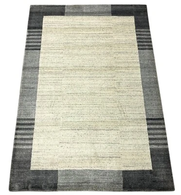 Grigio Tappeto 100% Lana Argento Bianco Gabbeh Tessuto a Mano 125x178 CM Dp Filo - Immagine 1 di 4