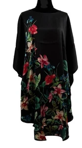Quality Hand-drawn 100% Silk Satin Women’s Sleepwear Dress Nightgown One Size - Picture 1 of 9
