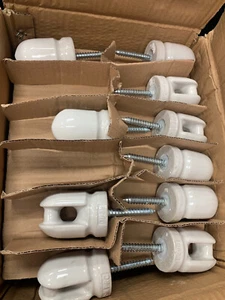 36 New! Heavy Case Thomas & Betts SW2BB 2-1/4" Screw Wire Holder (BOX) Porcelain - Picture 1 of 3