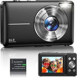 Digital Camera 1080P FHD Compact Digital Camera 44MP Portable Mini Small Photo - Picture 1 of 7