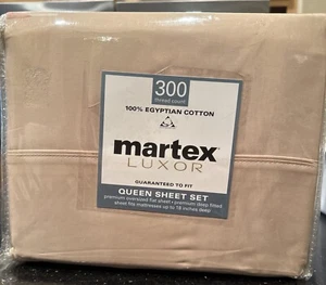 Martex Luxor 100% Egyptian Cotton Taupe Beige Queen Sheets Sheet Set - Picture 1 of 6