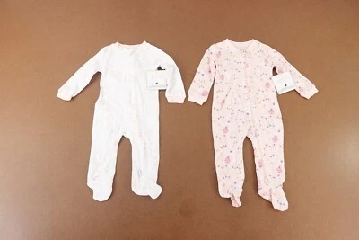 Necessities by Tendertyme Bebé 3/6 Meses Rosa 2 Vías Cremallera Una Pieza Paquete de 2 Nuevo con Etiquetas Foto 1 de 4