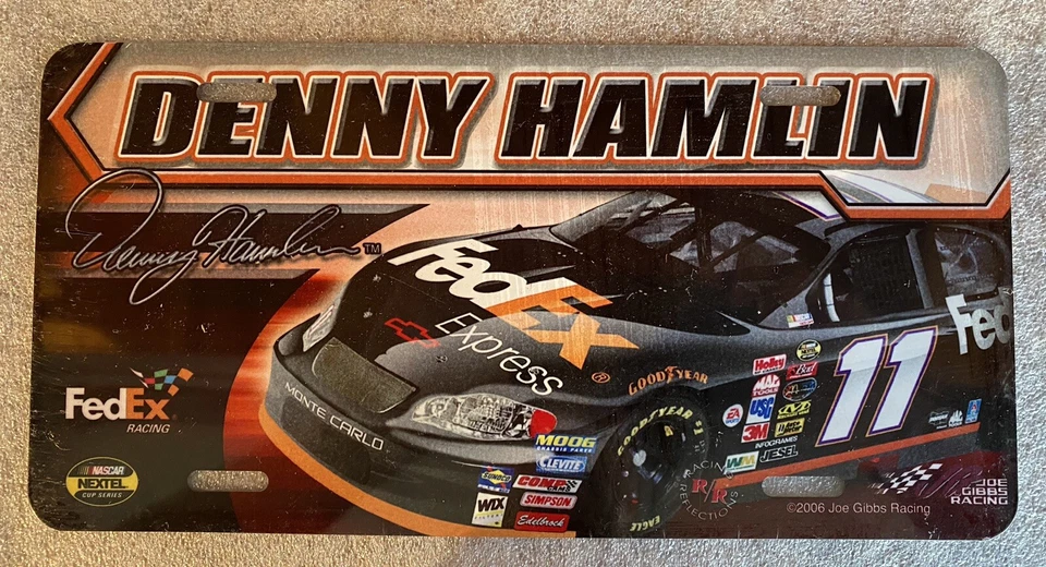 Placa de licencia Denny Hamlin #11 FEDEX NASCAR Nextel Foto 1 de 1