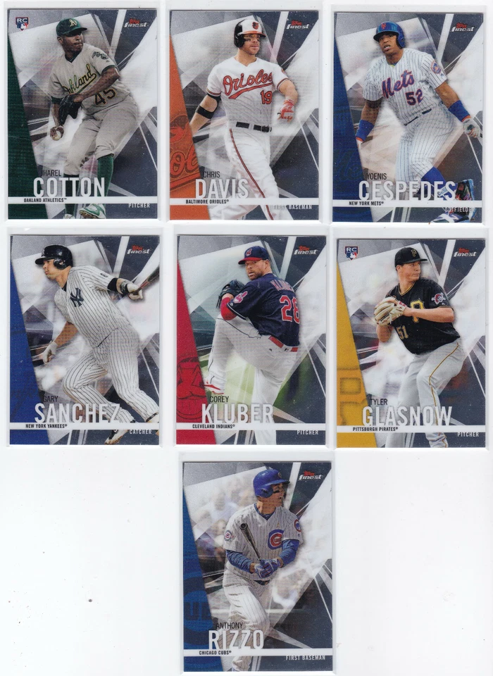 2017 FINEST SP UPICK  CESPEDES CHRIS DAVIS SANCHEZ KLUBER GLASNOW COTTON RC - Image 1 of 1