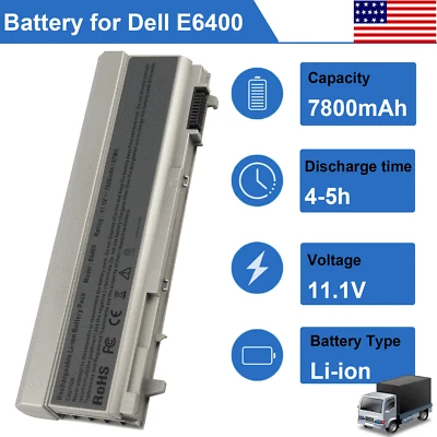 6/9 Cells Battery For Dell Latitude E6400 E6410 E6500 E6510 Series PT434 KY477 - Image 1 of 4