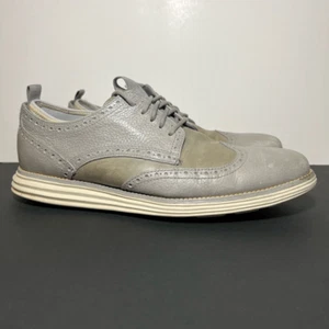 Mens COLE HAAN Original Grand OS Novelty Gray Oxford Shoes / Size 10 Medium - Picture 1 of 9