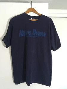 Vintage 90s Notre Dame Fighting Irish TNT Trau & Loevner Blue T-Shirt Large USA - Bild 1 von 4