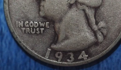 1934, Washington Silver Quarter, DDO, Double Die Obverse, FS-101, Error/Variety! - Image 1 of 4
