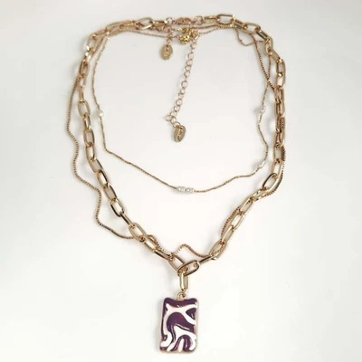 3pcs 15"/18" Zara Square Pendant Necklace Gift Chic Women Party Vacation Jewelry - Image 1 of 4