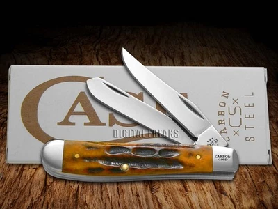Case xx Knife Mini Trapper Sunset Autumn Bone 25219 Carbon Steel Pocket Knives - Image 1 of 4