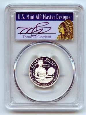 2025 S 25C Silver Althea Gibson Quarter PCGS PR70DCAM FS Cleveland Native - Image 1 of 2