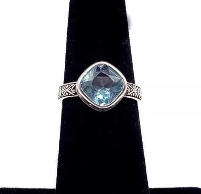 ANILLO AGUAMARINA PLATA ESTERLINA 925 FINA SILPADA Foto 1 de 4