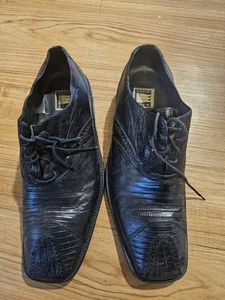 David Eden Herren Elegant Krokodil Schuhe Schwarz Schnürschuhe Herren Größe 13 - Bild 1 von 6