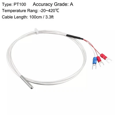 PT100 Temperature Sensor Probe Accurate Temperature Measurement 3 Wire Cable - Image 1 of 4