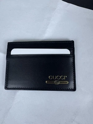 Gucci GG Hombre Mujer Tarjetero Estuche Billetera Cuero Negro Nuevo Sin Caja Foto 1 de 3