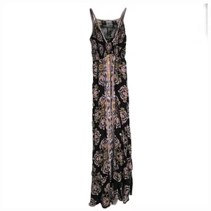 Free People That Moment Maxi Slip Dress in Black Combo Size XS - Picture 1 of 9