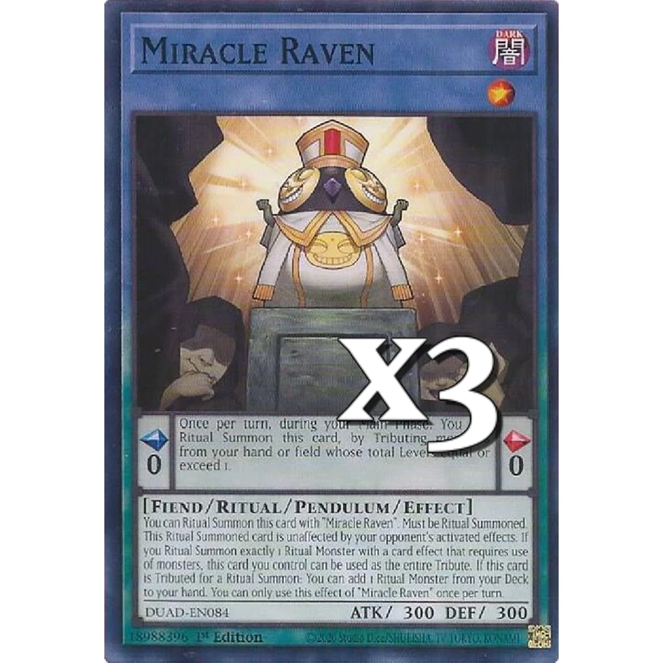 3X Miracle Raven DUAD-EN084 C Duelist's Advance NM 1st Ed YUGIOH - Image 1 of 1