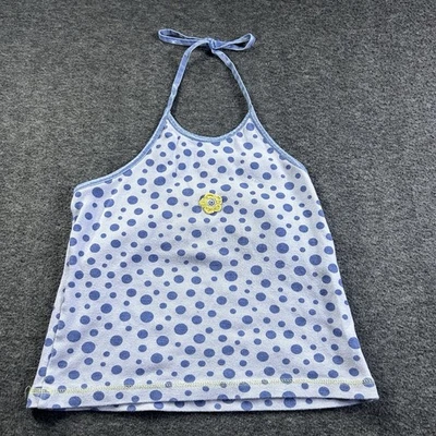 Halter floral a lunares azul vintage años 90 miss-tee-v-us Y2K 7/8 niñas años 90 Foto 1 de 4