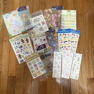 Lotto 18 adesivi/abbellimenti scrapbooking bambino/gravidanza - Foto 1 di 5
