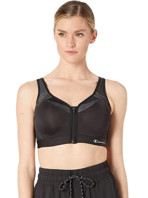 Sujetador deportivo Champion L126308 para mujer negro control de movimiento cremallera frontal 36D Foto 1 de 4