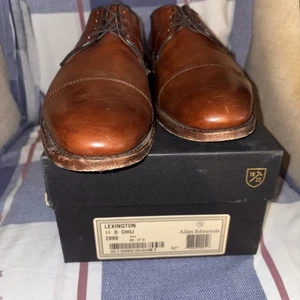Scarpe Allen Edmonds Lexington 11 D peperoncino Oxford pizzo uomo marrone - Foto 1 di 12